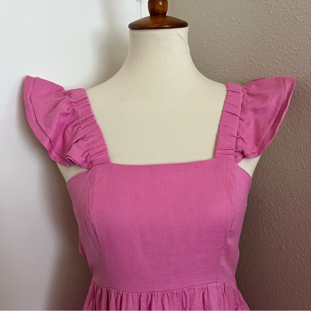 Pink Open Back Babydoll Dress - Picture 3 of 5